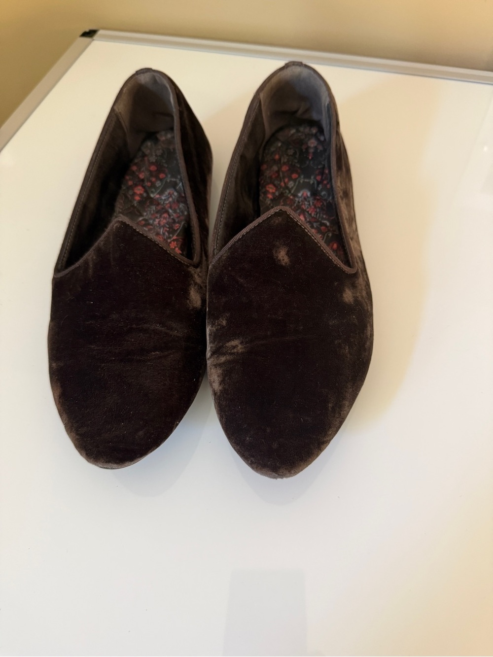 Birdies Velvet Loafers Flats Chocolate Brown Women’s Size 12 EUC